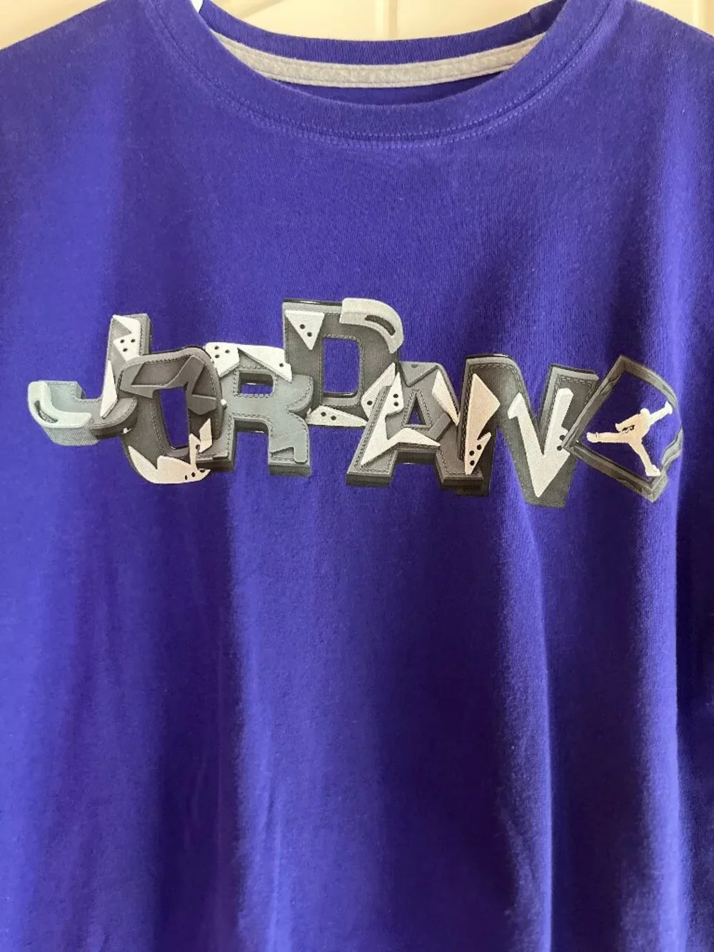 Jordan Brand Purple Graffiti 3D Logo Jumpman Graphic T-Shirt Men’s Medium